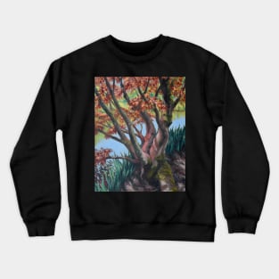 Red Maple Landscape with Water Crewneck Sweatshirt